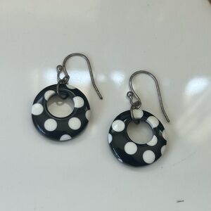 Black and White Polka Dot Earrings